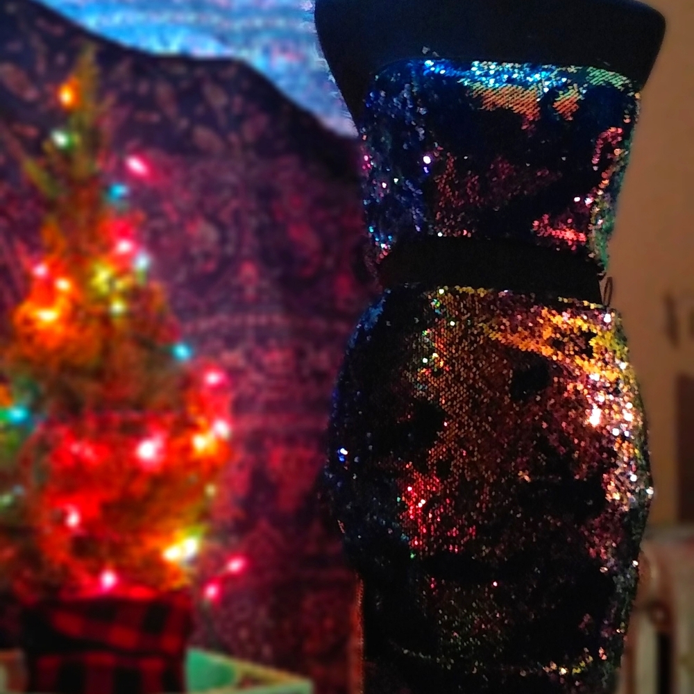 Two Piece Iridescent Sequin Dress